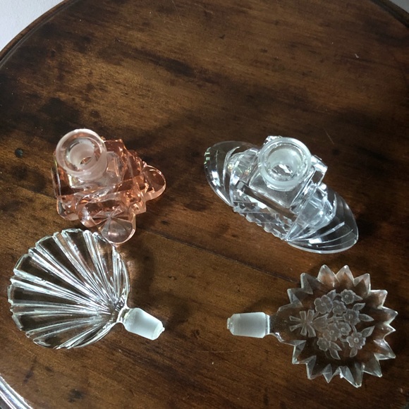 Cut Crystal perfume bottles with removable stoppers made in Czechoslovakia. - Picture 3 of 5